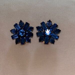 Elegant Blue Crystal Earrings